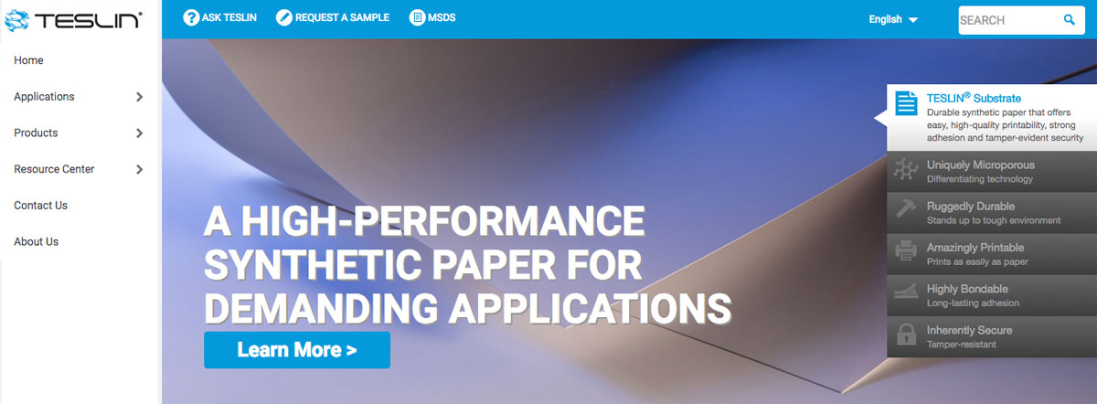 Teslin® TS1000 - 10 mil (thermal stabilized)