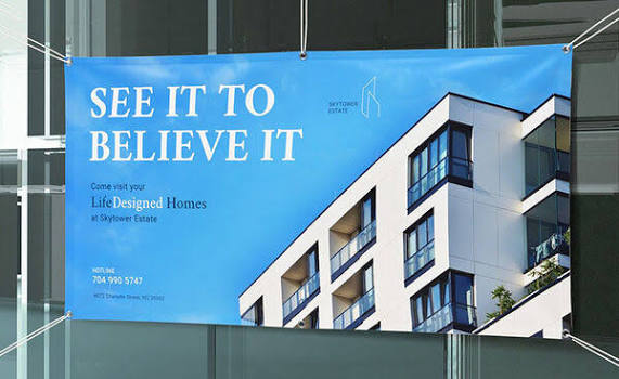 Water-Resistant 100% Opaque Smooth Scrim Vinyl Banner, 16mil